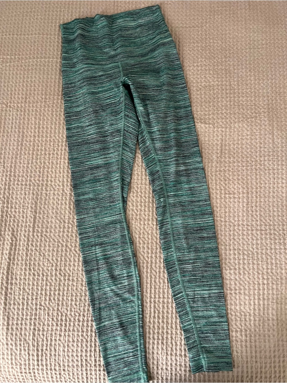 Lululemon Wunder Under Crop Hi-Rise 31” Space Dye Camo Alberta Lake Teal Size 6